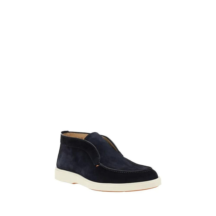 Santoni Sample Sale | Santoni Blue Calf Leather Bos Taurus Ankle Boots - | Designer outlet