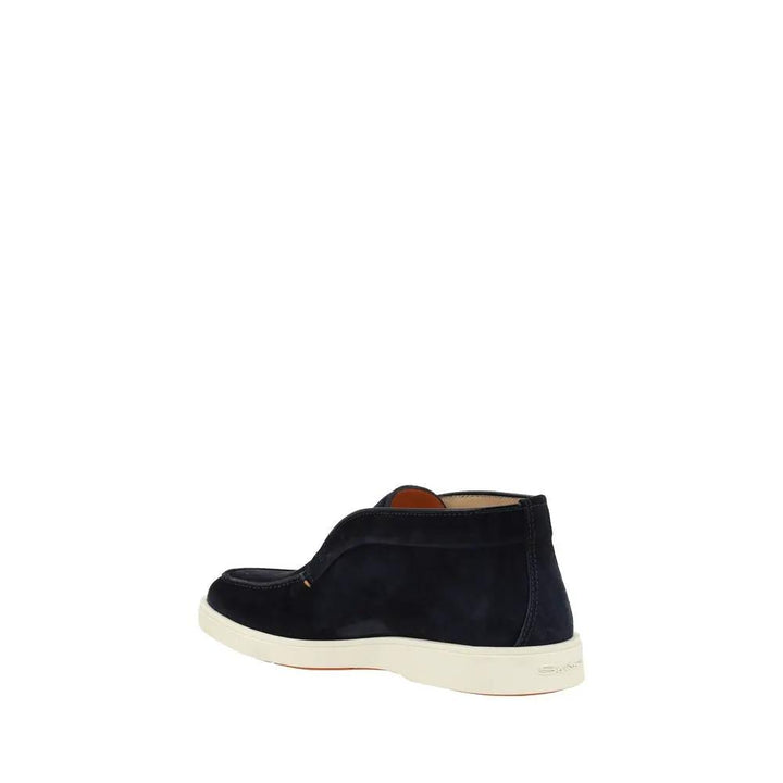 Santoni Sample Sale | Santoni Blue Calf Leather Bos Taurus Ankle Boots - | Designer outlet
