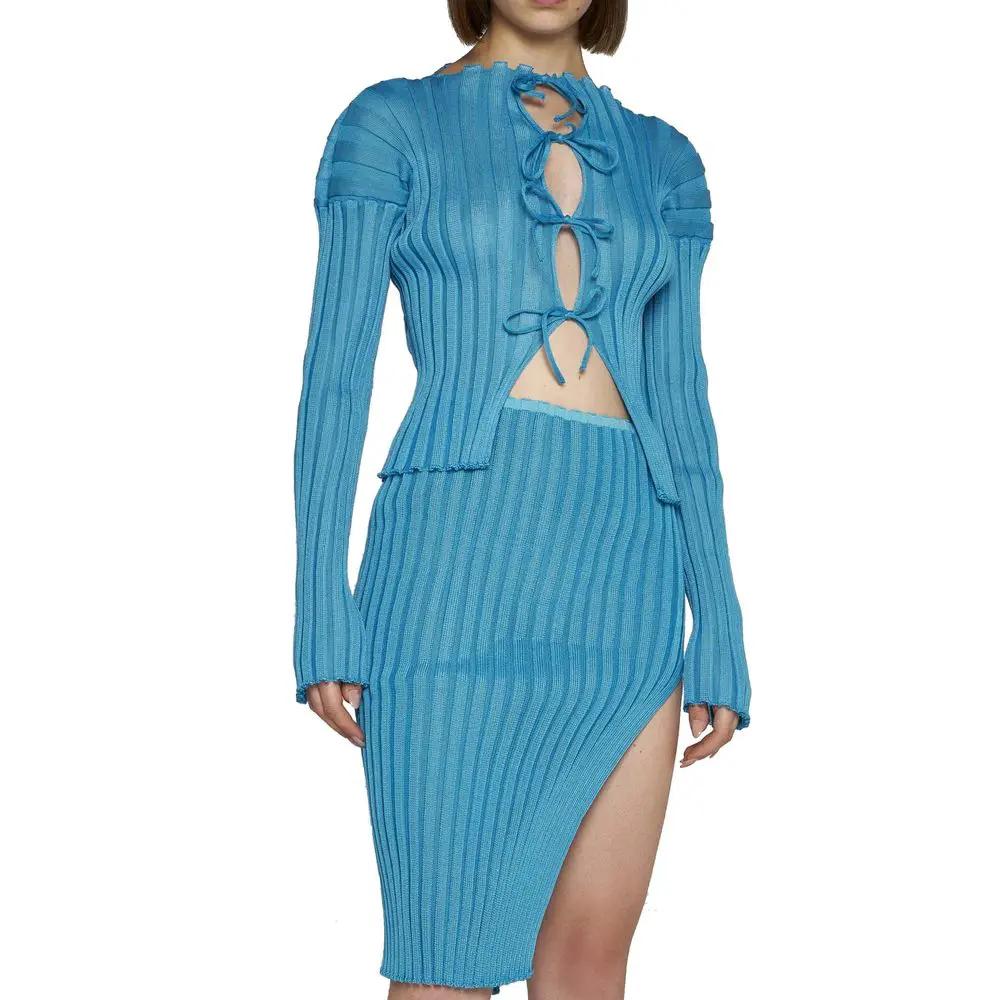 A. ROEGE HOVE Sample Sale | A. ROEGE HOVE Blue Cotton Cardigan - | Designer outlet