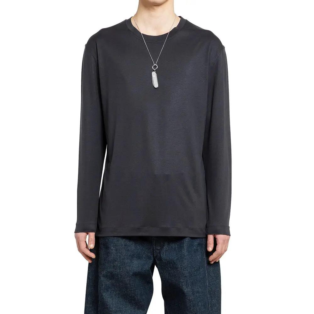 Lemaire Sample Sale | Lemaire Black Silk T-Shirt - | Designer outlet