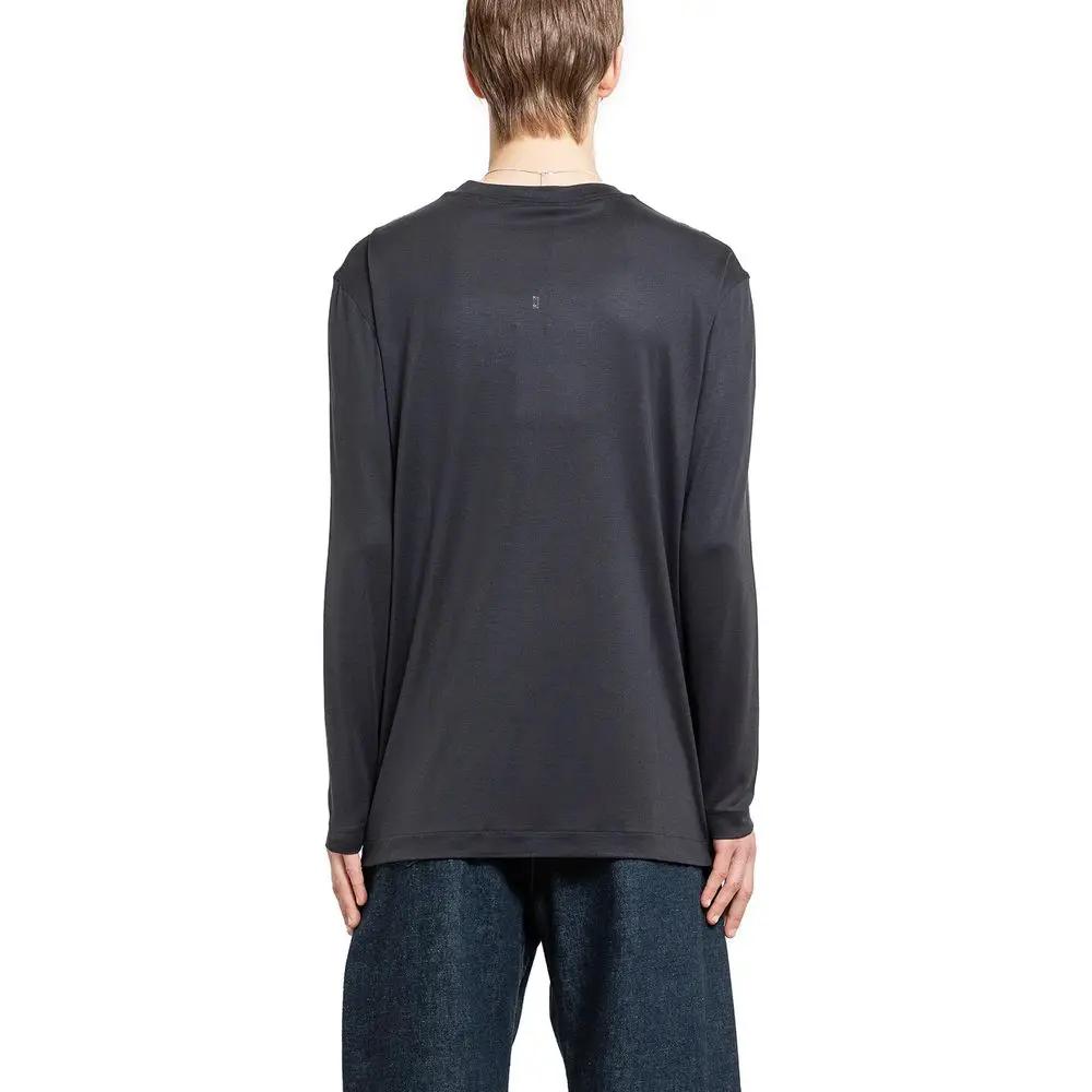 Lemaire Sample Sale | Lemaire Black Silk T-Shirt - | Designer outlet