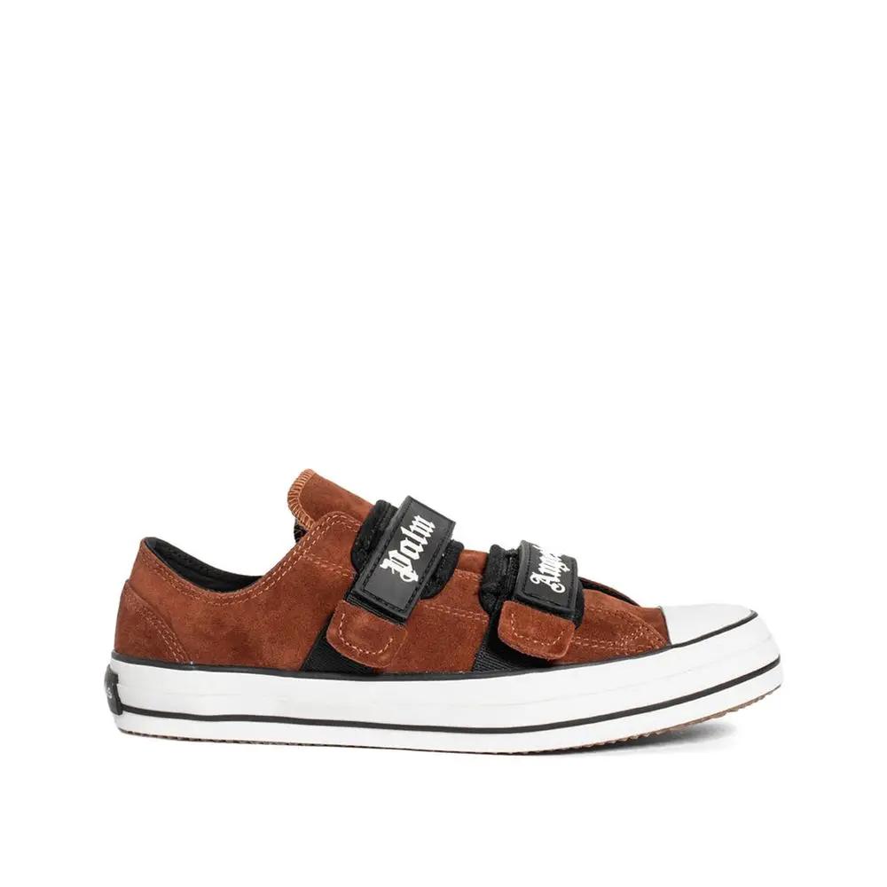 Palm Angels Sample Sale | Palm Angels Brown Calfskin Low Top Sneakers - | Designer outlet