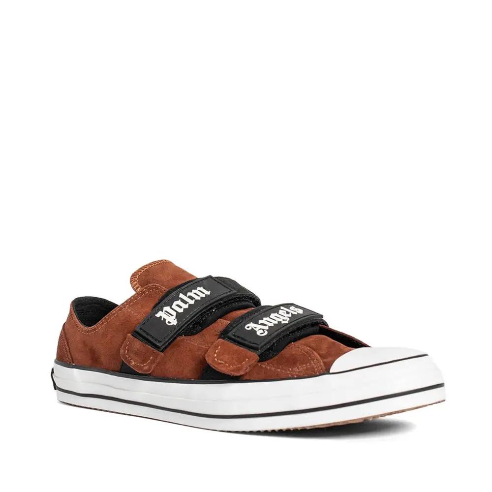 Palm Angels Sample Sale | Palm Angels Brown Calfskin Low Top Sneakers - | Designer outlet