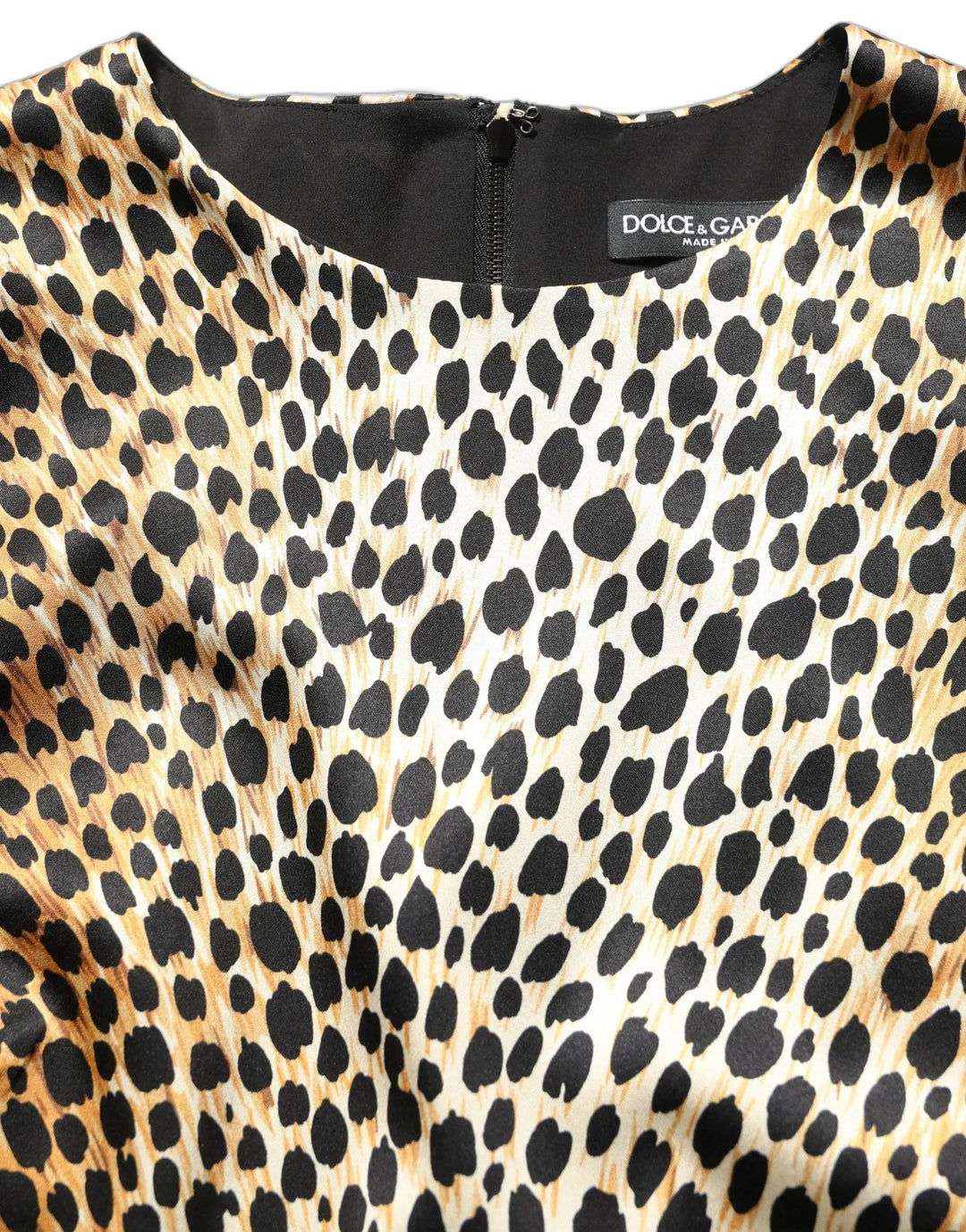 Dolce &amp; Gabbana Sample Sale | Dolce &amp; Gabbana Brown Ocelot Print Long Sleeve Mini Dress - | Designer outlet