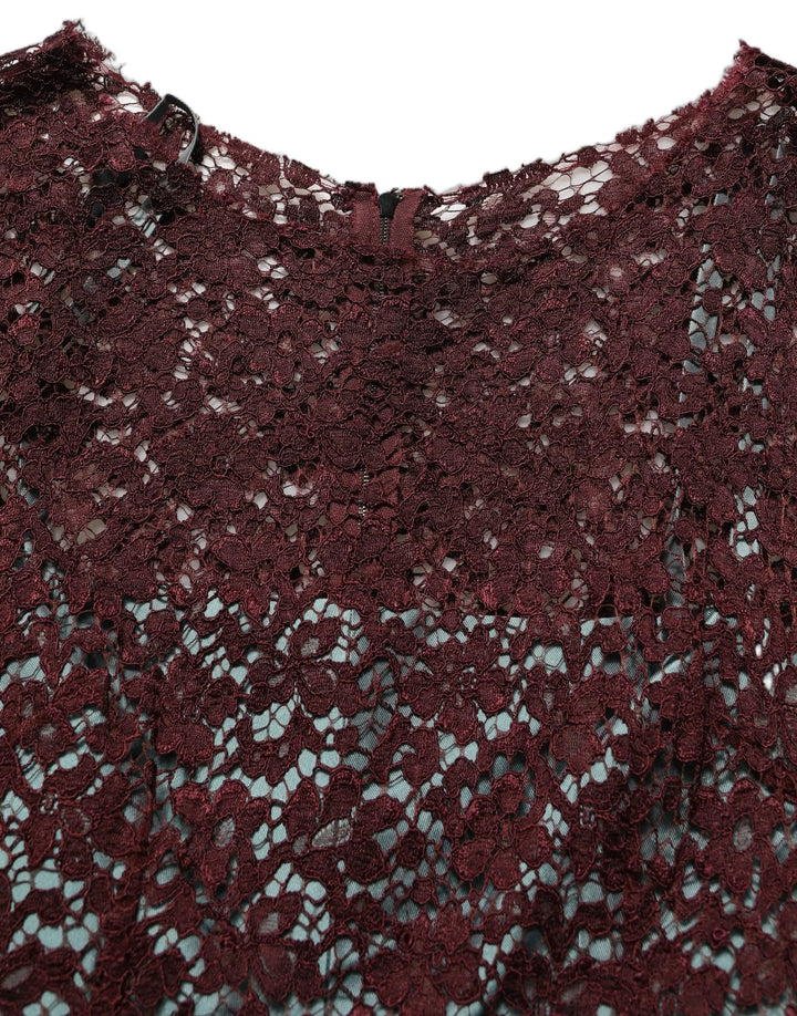 Dolce &amp; Gabbana Sample Sale | Dolce &amp; Gabbana Multicolor Floral Lace Taffeta Pleated Midi Dress - | Designer outlet