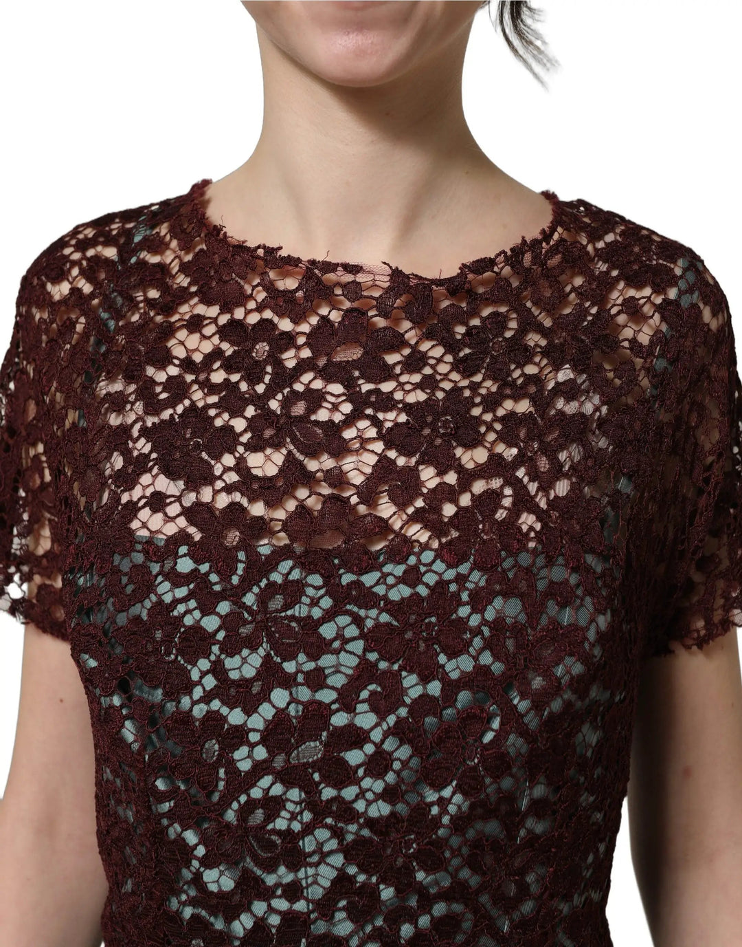 Dolce &amp; Gabbana Sample Sale | Dolce &amp; Gabbana Multicolor Floral Lace Taffeta Pleated Midi Dress - | Designer outlet