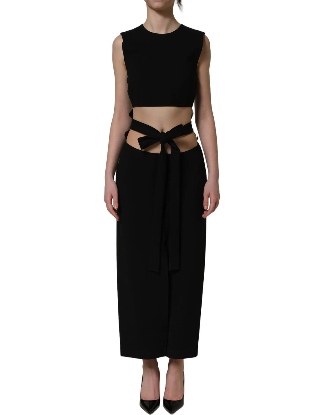 Dolce &amp; Gabbana Sample Sale | Dolce &amp; Gabbana Black Cut Out Detail Sleeveless Maxi Dress - | Designer outlet