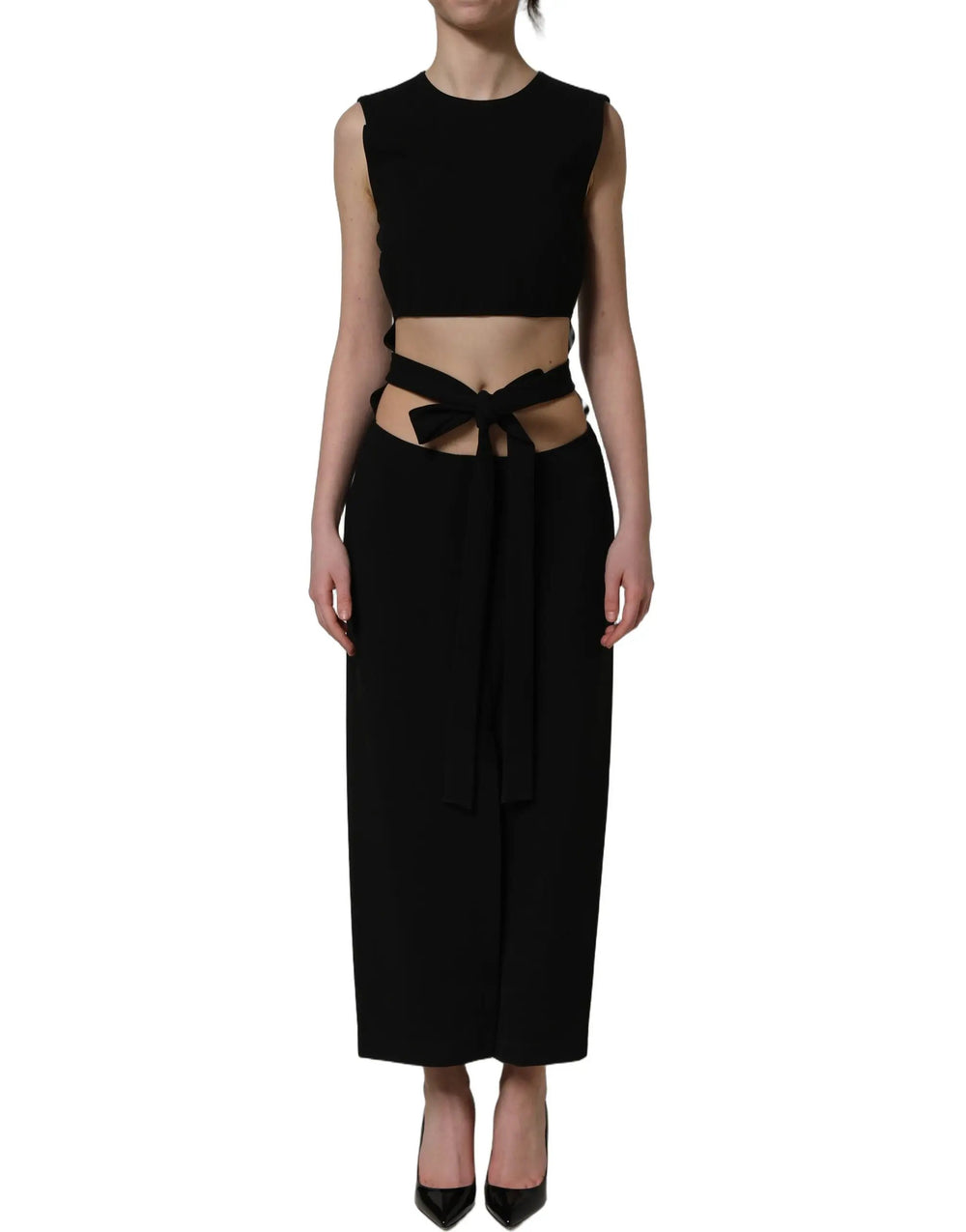 Dolce & Gabbana Sample Sale | Dolce & Gabbana Black Cut Out Detail Sleeveless Maxi Dress - | Designer outlet