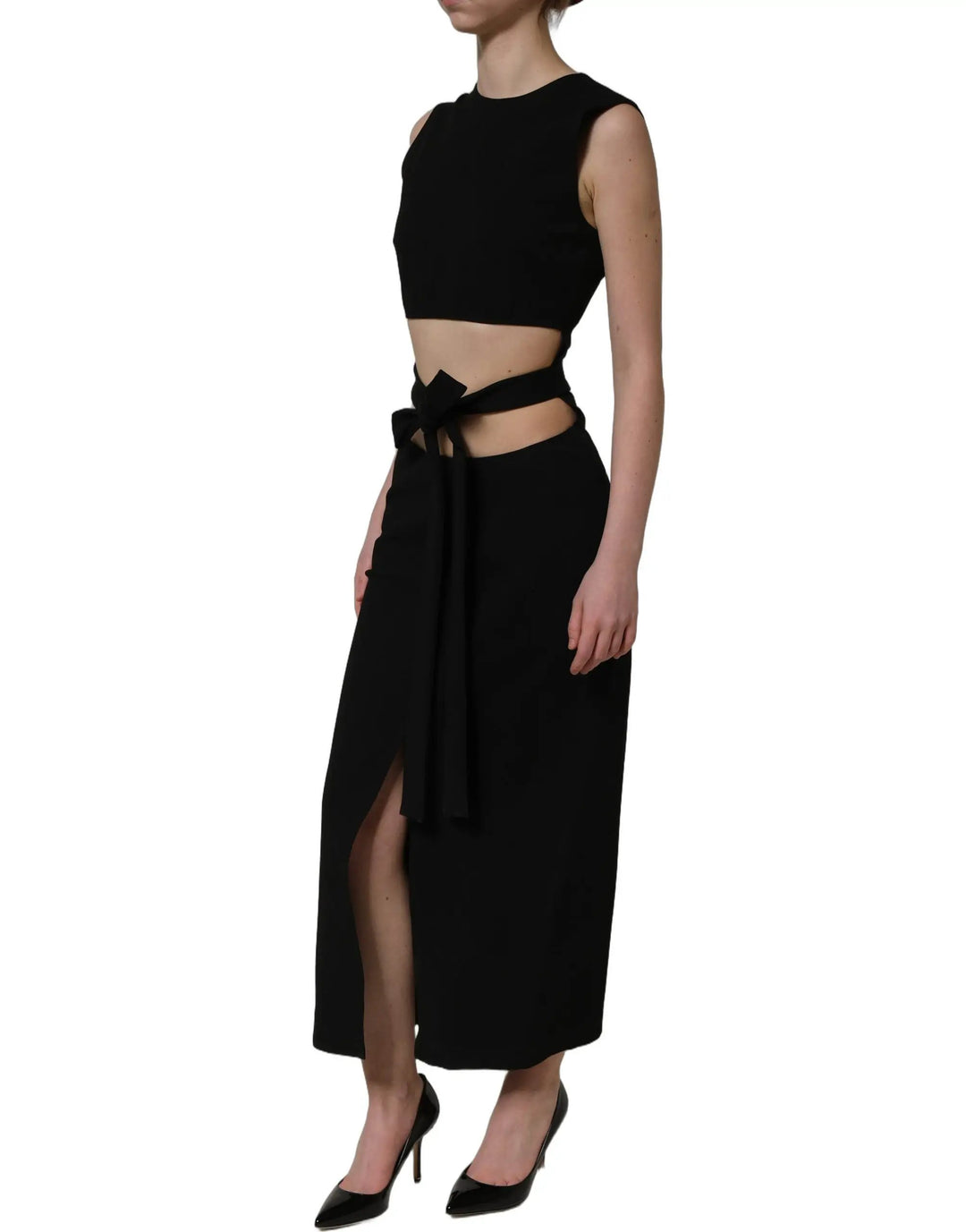 Dolce &amp; Gabbana Sample Sale | Dolce &amp; Gabbana Black Cut Out Detail Sleeveless Maxi Dress - | Designer outlet
