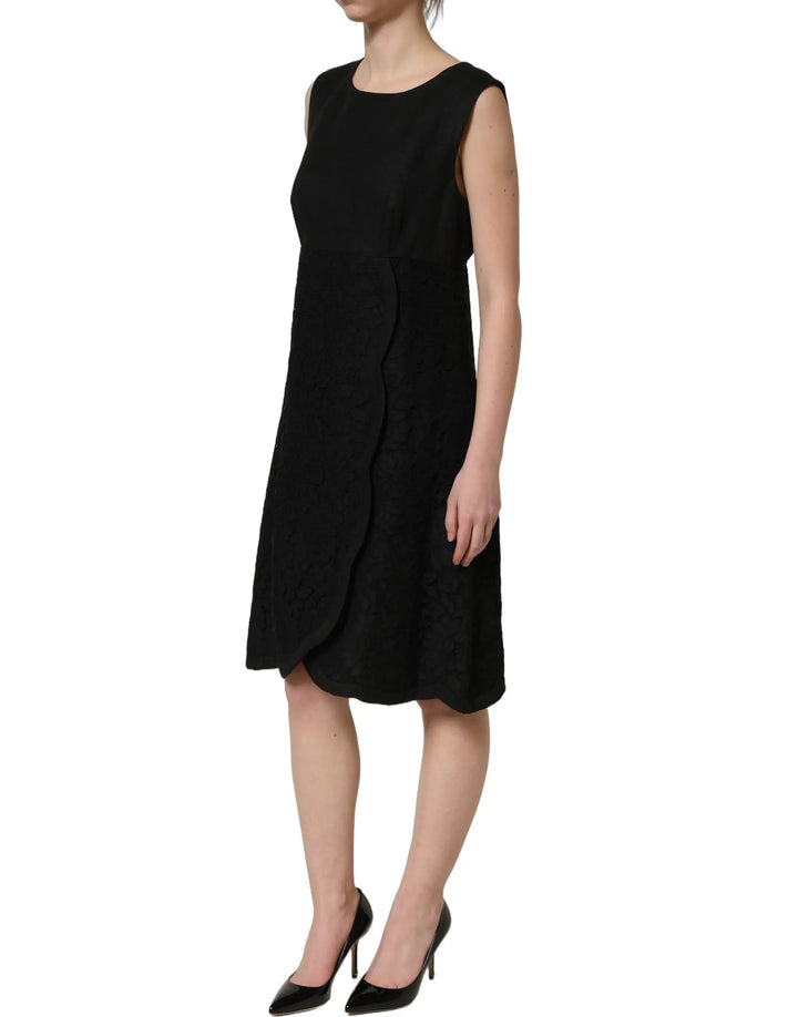 Dolce &amp; Gabbana Sample Sale | Dolce &amp; Gabbana Black Floral Lace Sleeveless Shift Dress - | Designer outlet