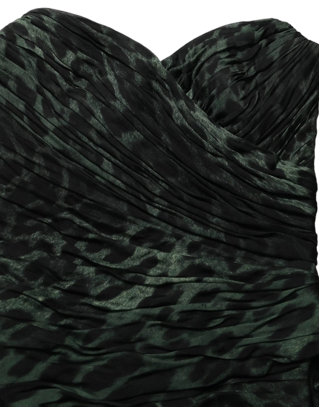 Dolce & Gabbana Sample Sale | Dolce & Gabbana Green Leopard Print Bustier Draped Midi Dress - | Designer outlet