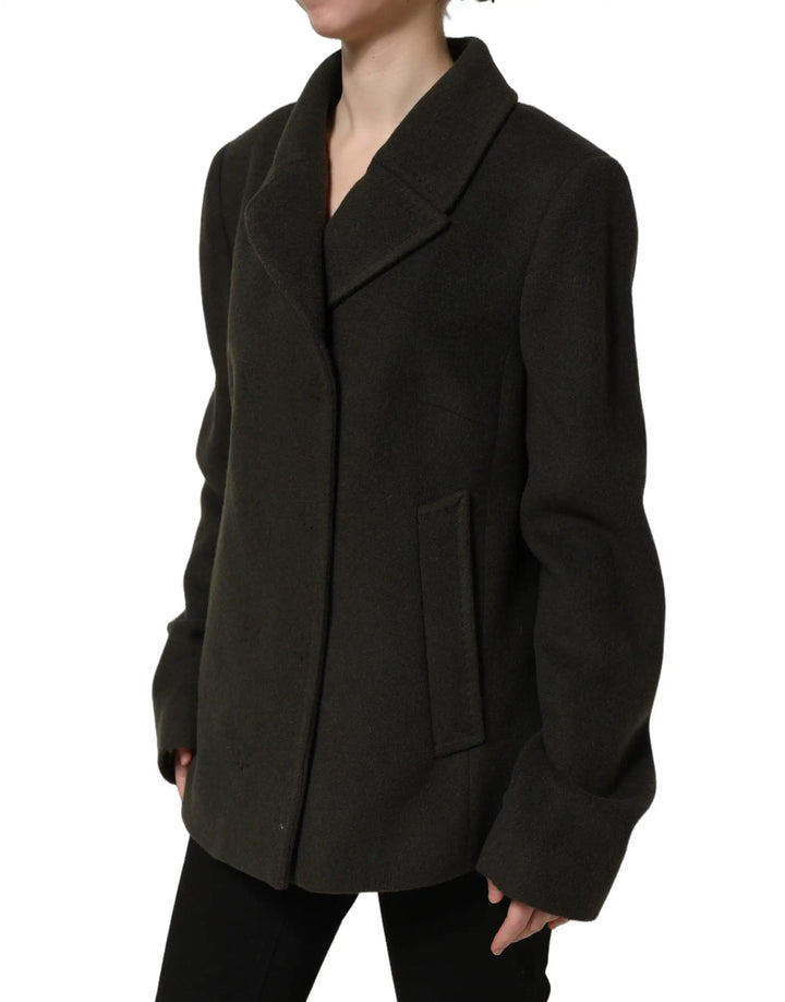 Dolce &amp; Gabbana Sample Sale | Dolce &amp; Gabbana Dark Green Double Breasted Peacoat Jacket - | Designer outlet