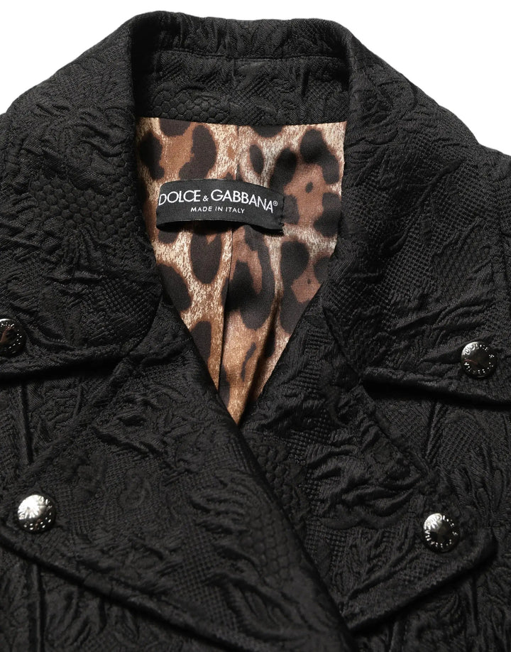 Dolce &amp; Gabbana Sample Sale | Dolce &amp; Gabbana Black Floral Brocade Biker Blouson Jacket - | Designer outlet