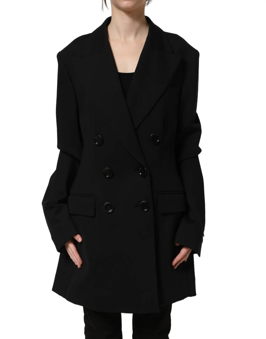 Dolce &amp; Gabbana Sample Sale | Dolce &amp; Gabbana Black Double Breasted Crepe Blazer Jacket - | Designer outlet