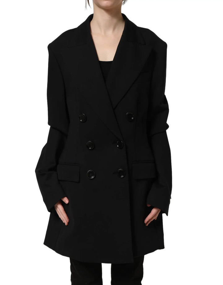 Dolce &amp; Gabbana Sample Sale | Dolce &amp; Gabbana Black Double Breasted Crepe Blazer Jacket - | Designer outlet