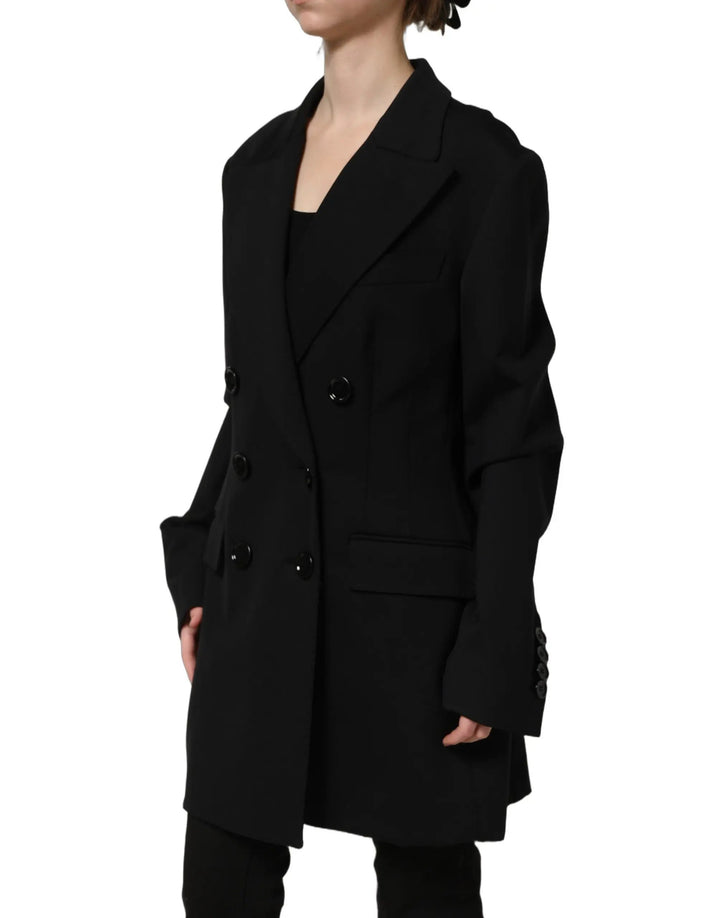 Dolce &amp; Gabbana Sample Sale | Dolce &amp; Gabbana Black Double Breasted Crepe Blazer Jacket - | Designer outlet