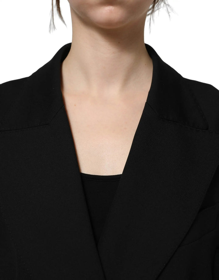Dolce &amp; Gabbana Sample Sale | Dolce &amp; Gabbana Black Double Breasted Crepe Blazer Jacket - | Designer outlet