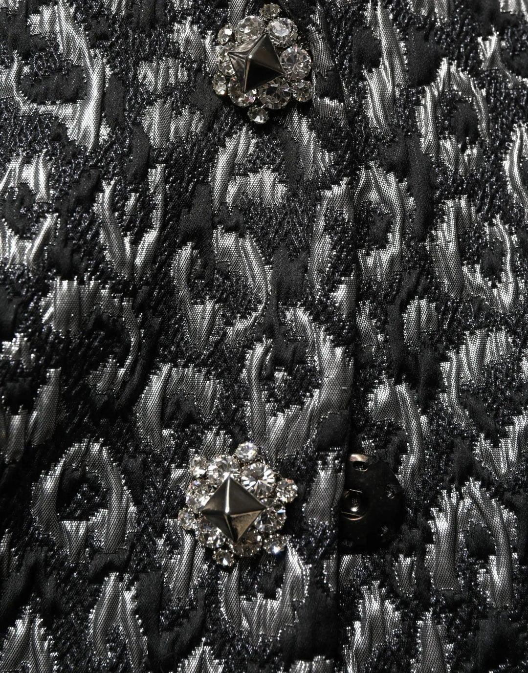 Dolce &amp; Gabbana Sample Sale | Dolce &amp; Gabbana Black Silver Jacquard Leopard Coat Jacket - | Designer outlet