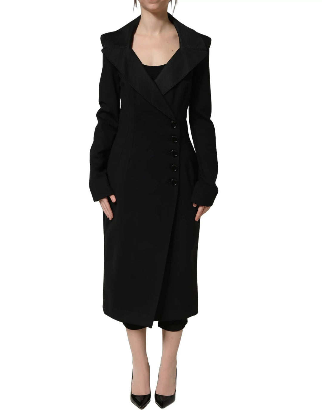 Dolce &amp; Gabbana Sample Sale | Dolce &amp; Gabbana Black Nylon Double Breasted Coat Jacket - | Designer outlet