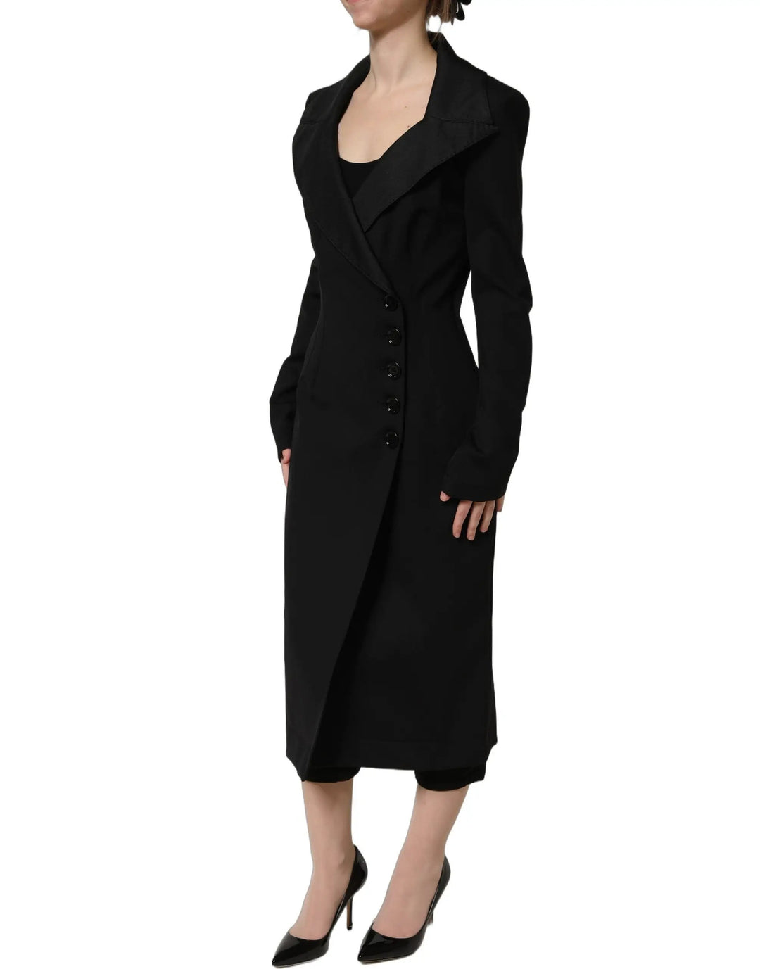 Dolce &amp; Gabbana Sample Sale | Dolce &amp; Gabbana Black Nylon Double Breasted Coat Jacket - | Designer outlet