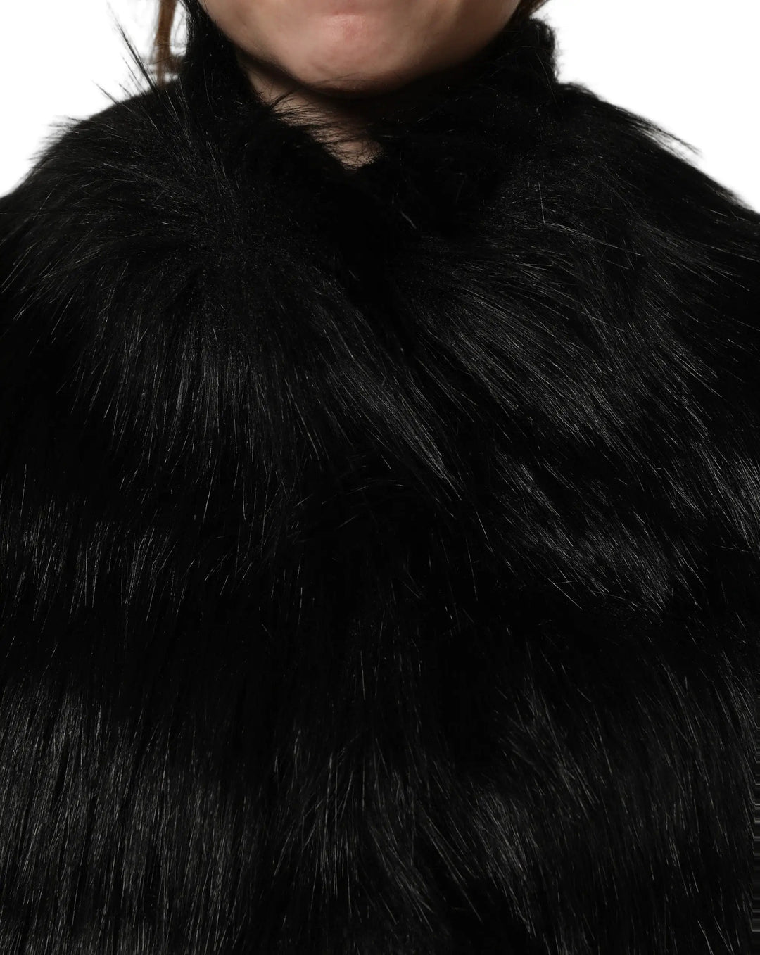 Dolce &amp; Gabbana Sample Sale | Dolce &amp; Gabbana Black Acrylic Faux Fur Sleeveless Vest Jacket - | Designer outlet