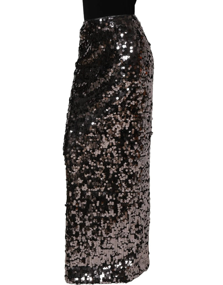 Dolce &amp; Gabbana Sample Sale | Dolce &amp; Gabbana Brown Sequinned Embellished PencilCut Skirt - | Designer outlet