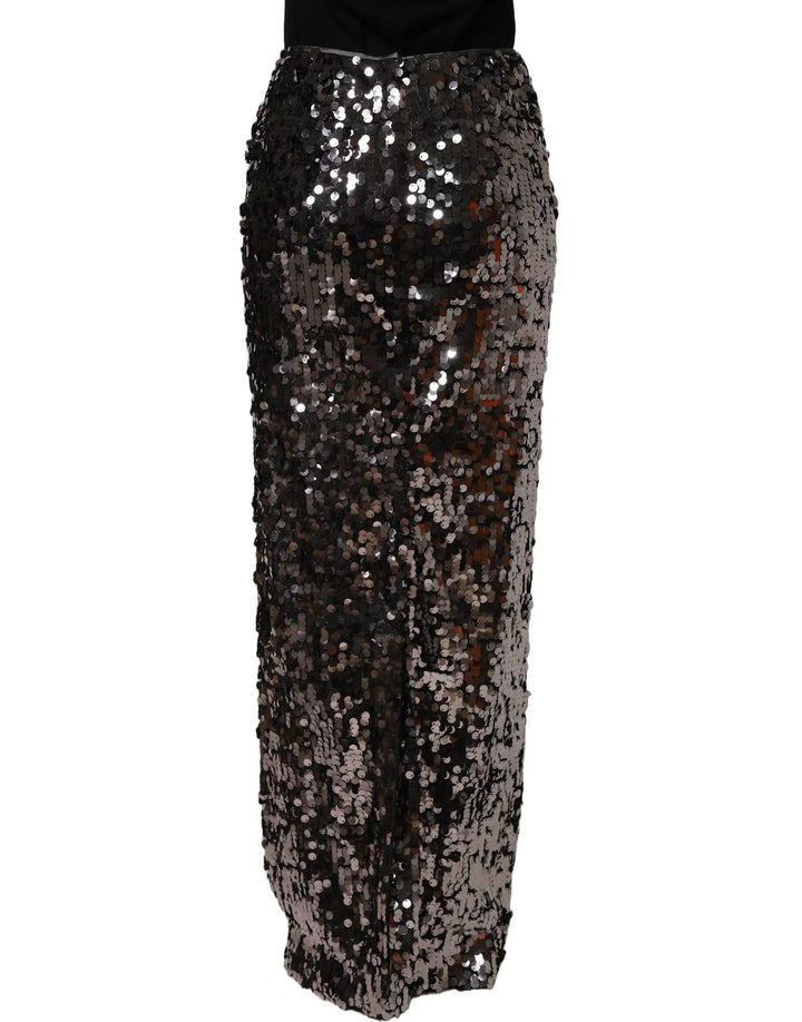 Dolce &amp; Gabbana Sample Sale | Dolce &amp; Gabbana Brown Sequinned Embellished PencilCut Skirt - | Designer outlet
