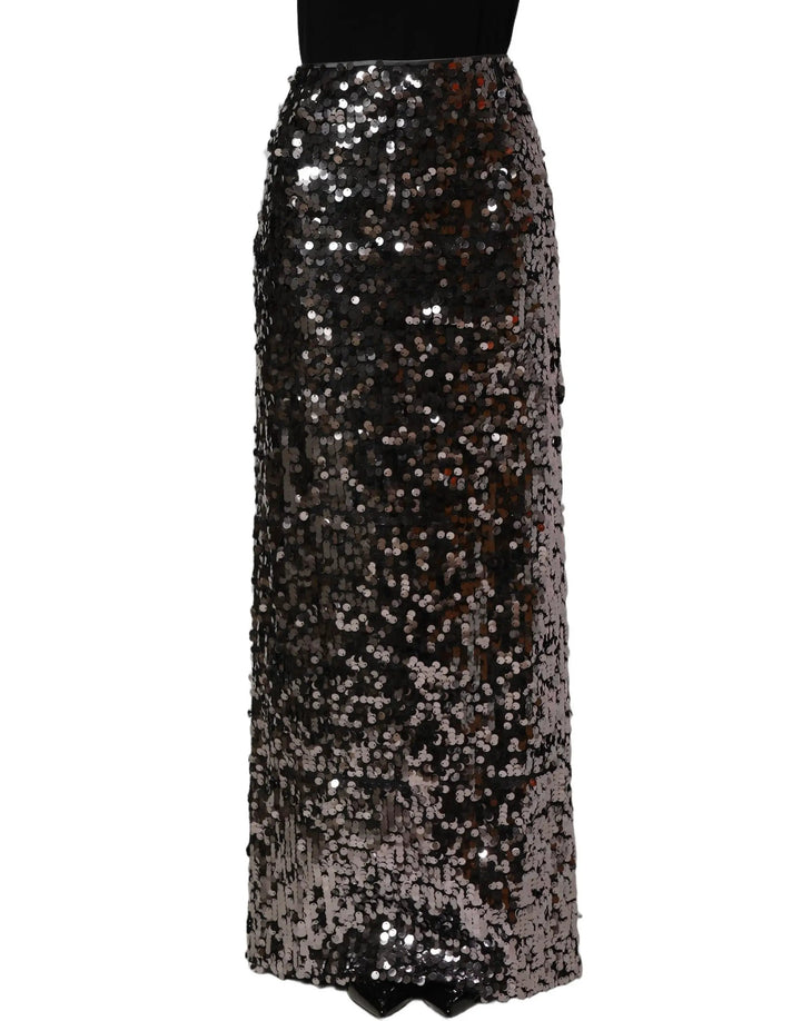 Dolce &amp; Gabbana Sample Sale | Dolce &amp; Gabbana Brown Sequinned Embellished Pencil Cut Skirt - | Designer outlet
