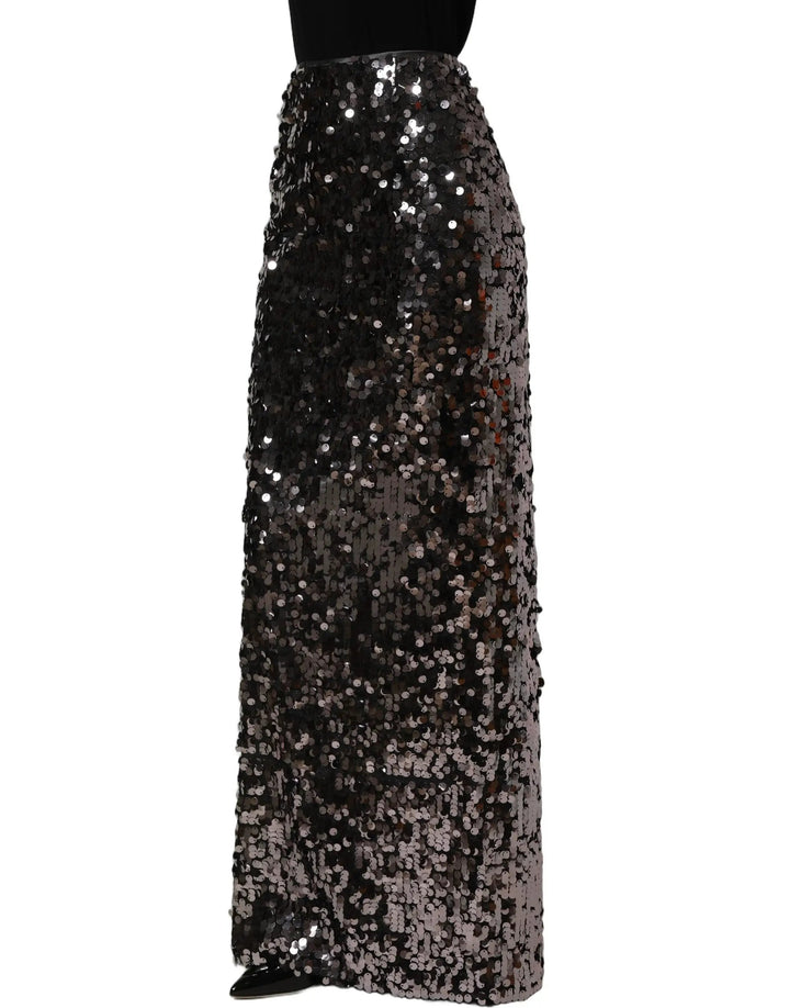 Dolce &amp; Gabbana Sample Sale | Dolce &amp; Gabbana Brown Sequinned Embellished Pencil Cut Skirt - | Designer outlet