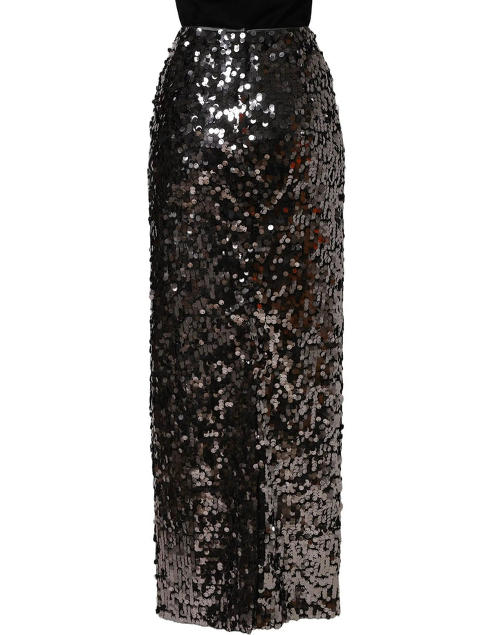 Dolce &amp; Gabbana Sample Sale | Dolce &amp; Gabbana Brown Sequinned Embellished Pencil Cut Skirt - | Designer outlet