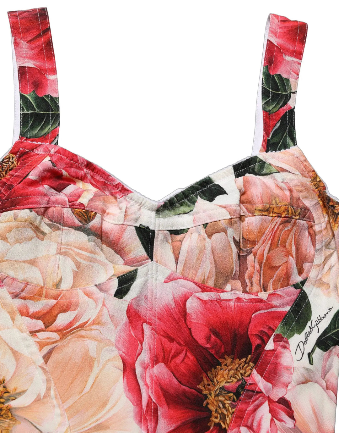Dolce &amp; Gabbana Sample Sale | Dolce &amp; Gabbana Multicolor Floral Cropped Bustier Tank Top - | Designer outlet