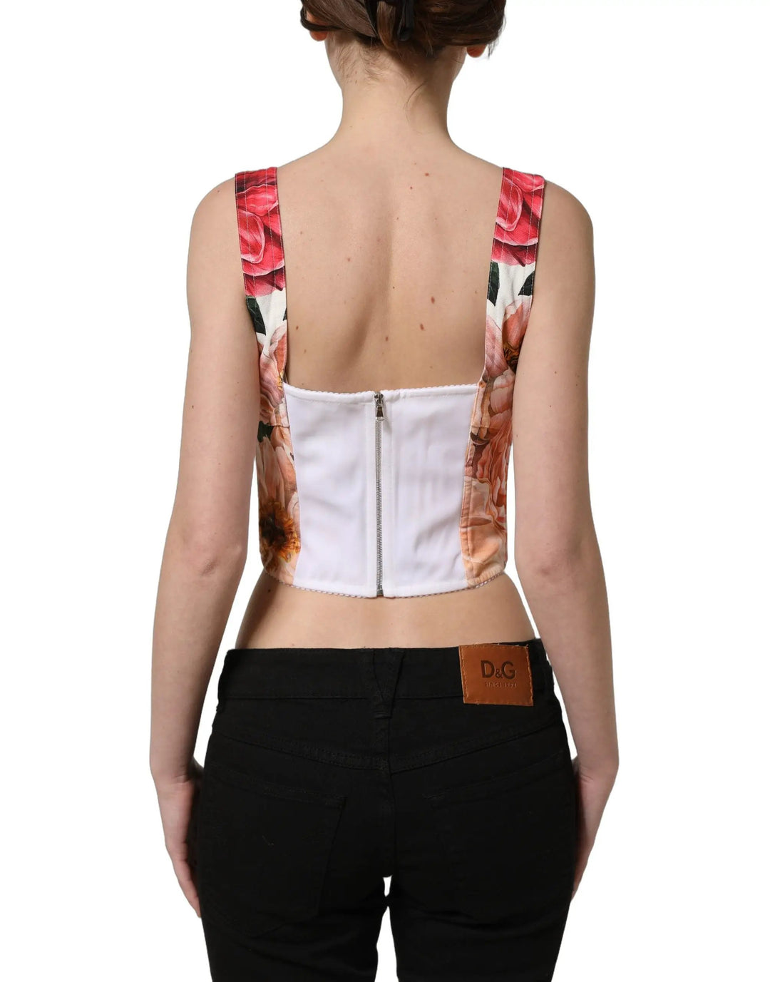 Dolce &amp; Gabbana Sample Sale | Dolce &amp; Gabbana Multicolor Floral Cropped Bustier Tank Top - | Designer outlet