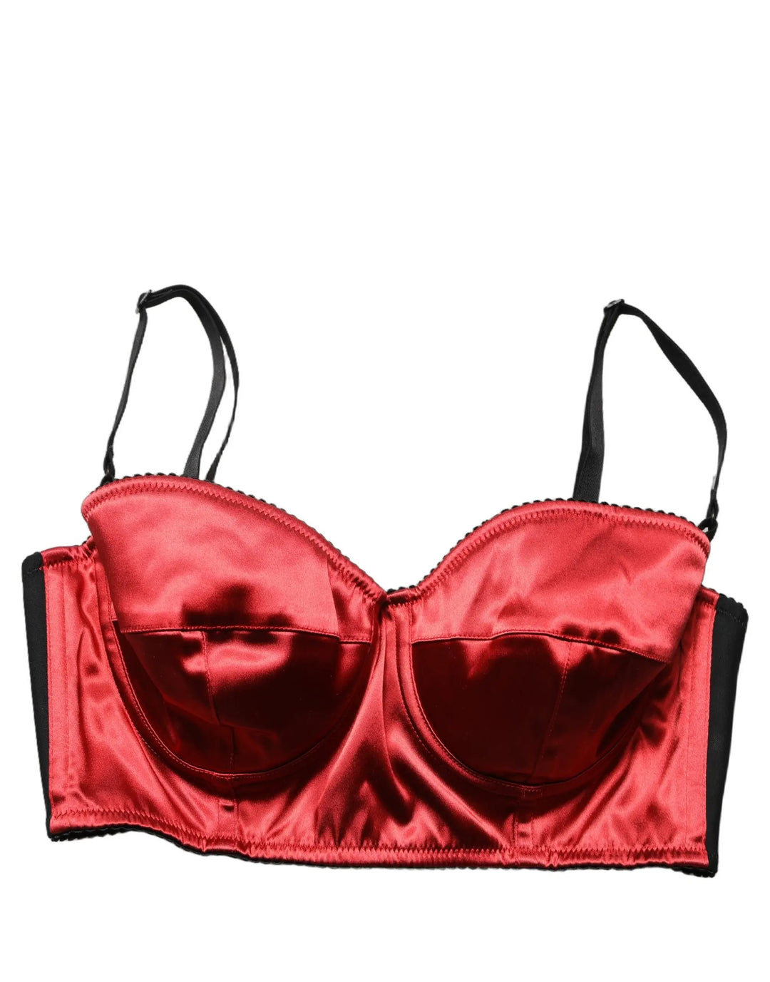 Dolce &amp; Gabbana Sample Sale | Dolce &amp; Gabbana Red Polyester Satin Bustier Cropped Tank Top - | Designer outlet