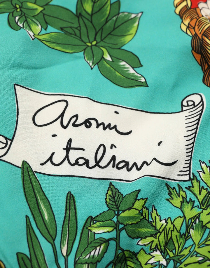 Dolce &amp; Gabbana Sample Sale | Dolce &amp; Gabbana Multicolor Silk Vegetable Print Cropped Top - | Designer outlet