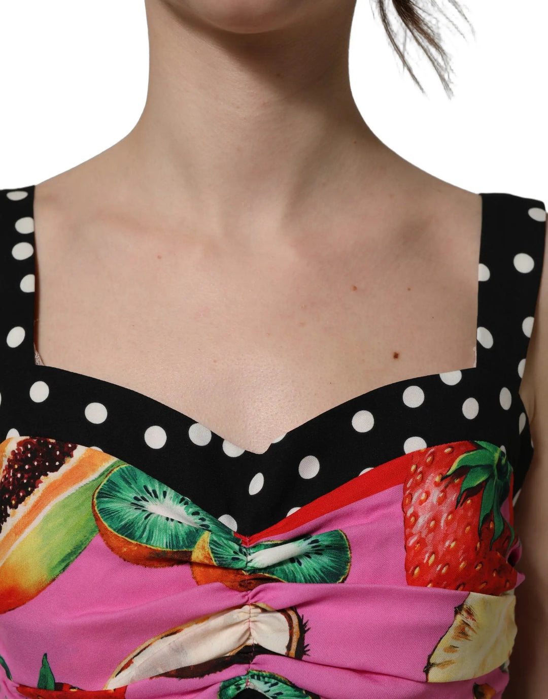 Dolce &amp; Gabbana Sample Sale | Dolce &amp; Gabbana Multicolor Silk Cropped Bustier Corset Top - | Designer outlet