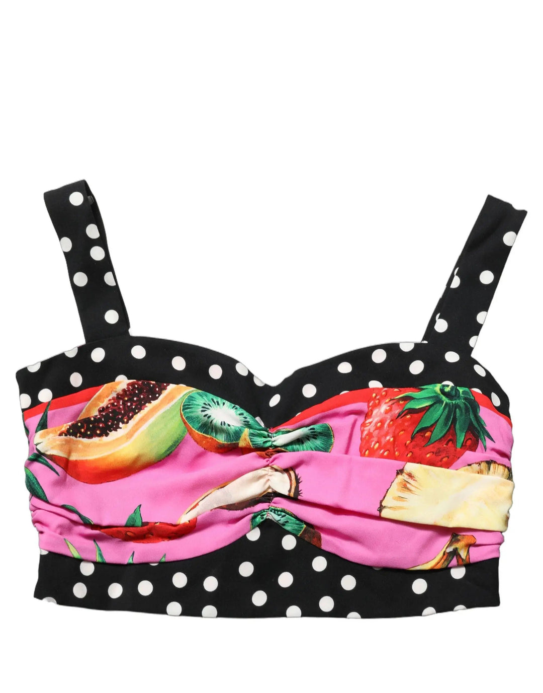 Dolce &amp; Gabbana Sample Sale | Dolce &amp; Gabbana Multicolor Silk Cropped Bustier Corset Top - | Designer outlet