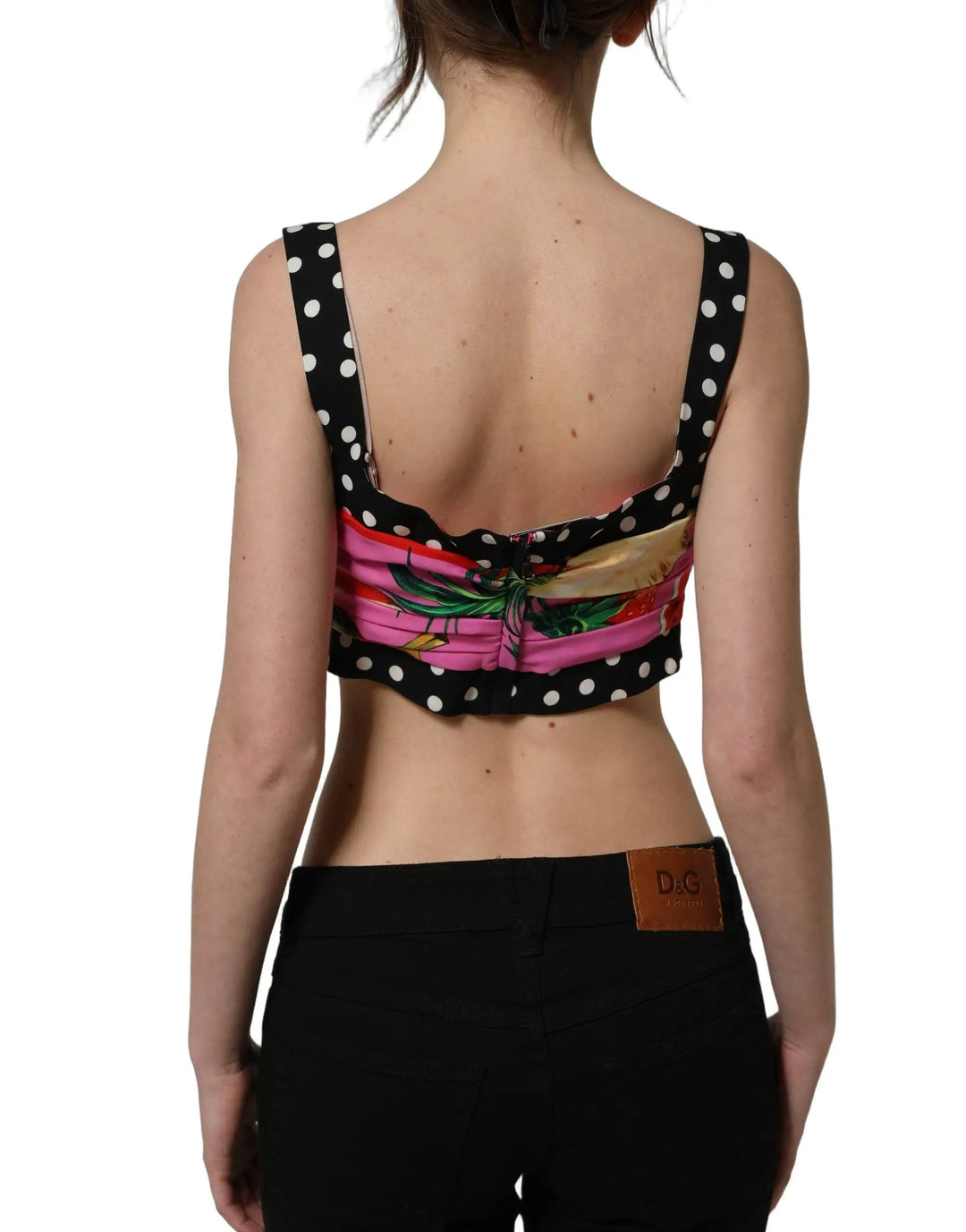 Dolce &amp; Gabbana Sample Sale | Dolce &amp; Gabbana Multicolor Silk Cropped Bustier Corset Top - | Designer outlet