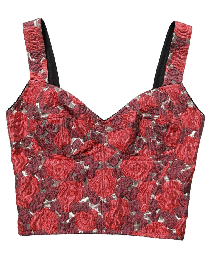 Dolce &amp; Gabbana Sample Sale | Dolce &amp; Gabbana Multicolor Floral Cropped Bustier Tank Top - | Designer outlet