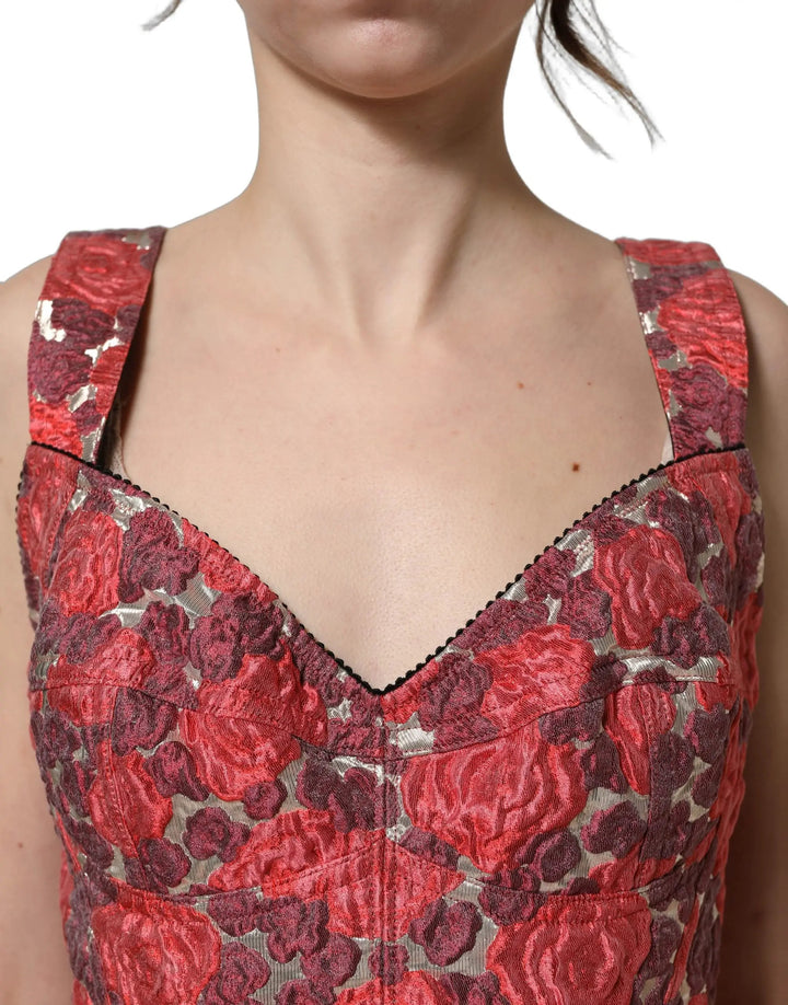 Dolce &amp; Gabbana Sample Sale | Dolce &amp; Gabbana Multicolor Floral Cropped Bustier Tank Top - | Designer outlet