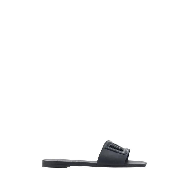Dolce &amp; Gabbana Sample Sale | Dolce &amp; Gabbana Black Rubber Flat Sandals - | Designer outlet