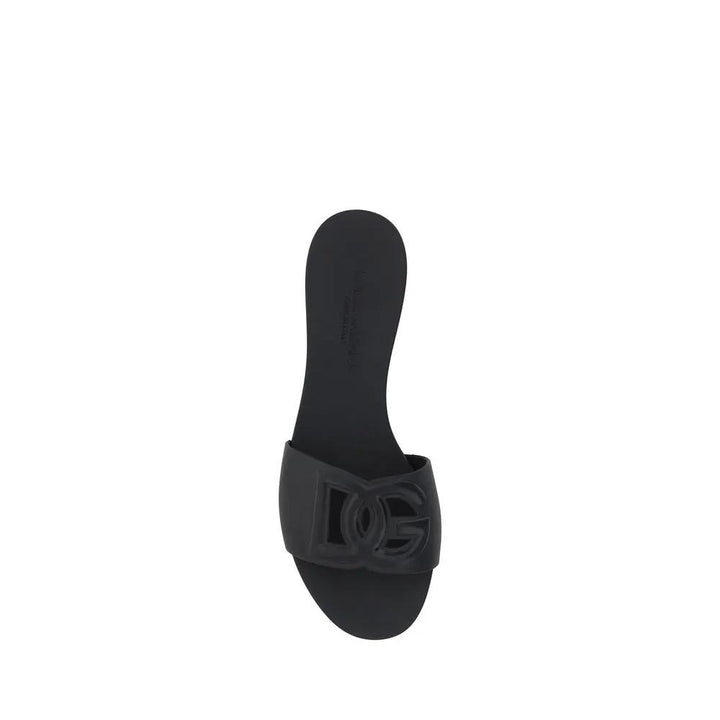 Dolce &amp; Gabbana Sample Sale | Dolce &amp; Gabbana Black Rubber Flat Sandals - | Designer outlet