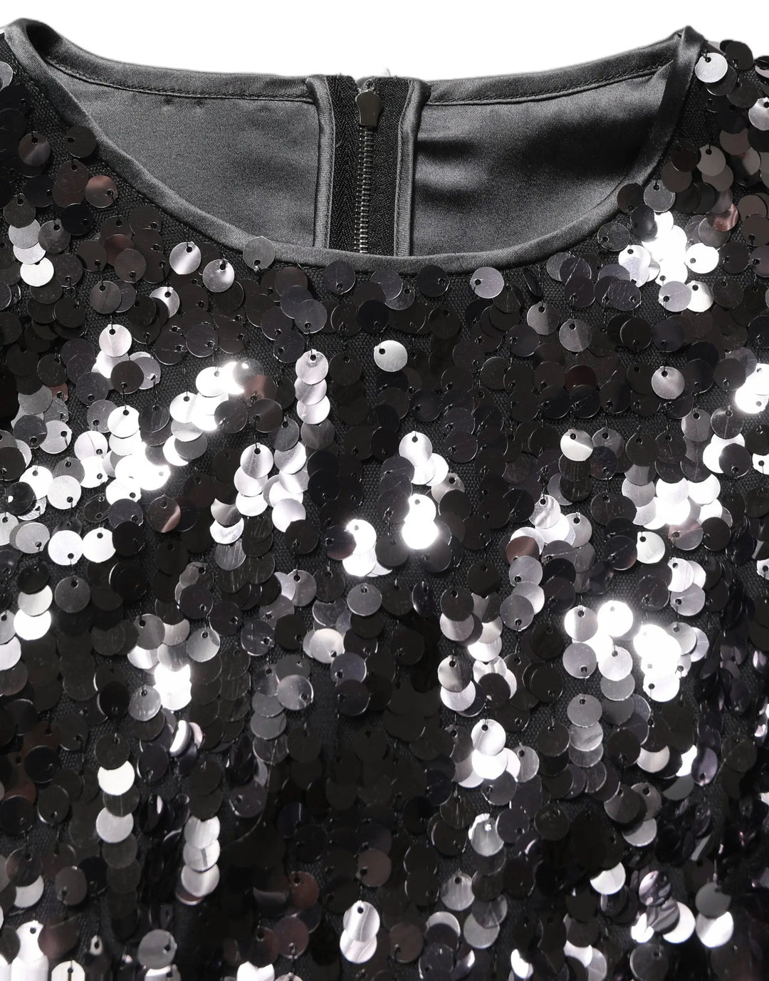 Dolce &amp; Gabbana Sample Sale | Dolce &amp; Gabbana Black Sequined Long Sleeves Crop Blouse Top - | Designer outlet