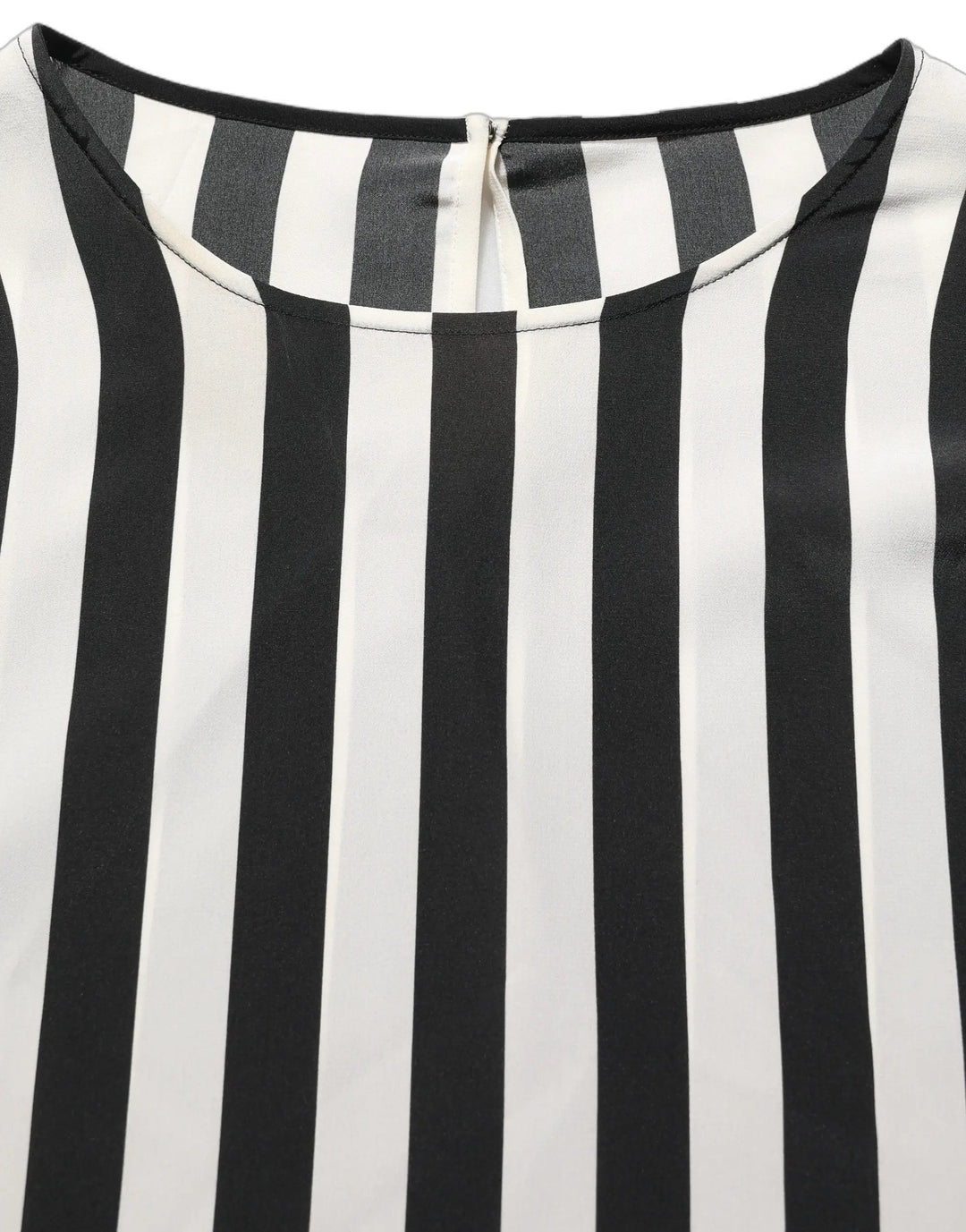Dolce &amp; Gabbana Sample Sale | Dolce &amp; Gabbana Black White Stripes Round Neck Blouse Top - | Designer outlet