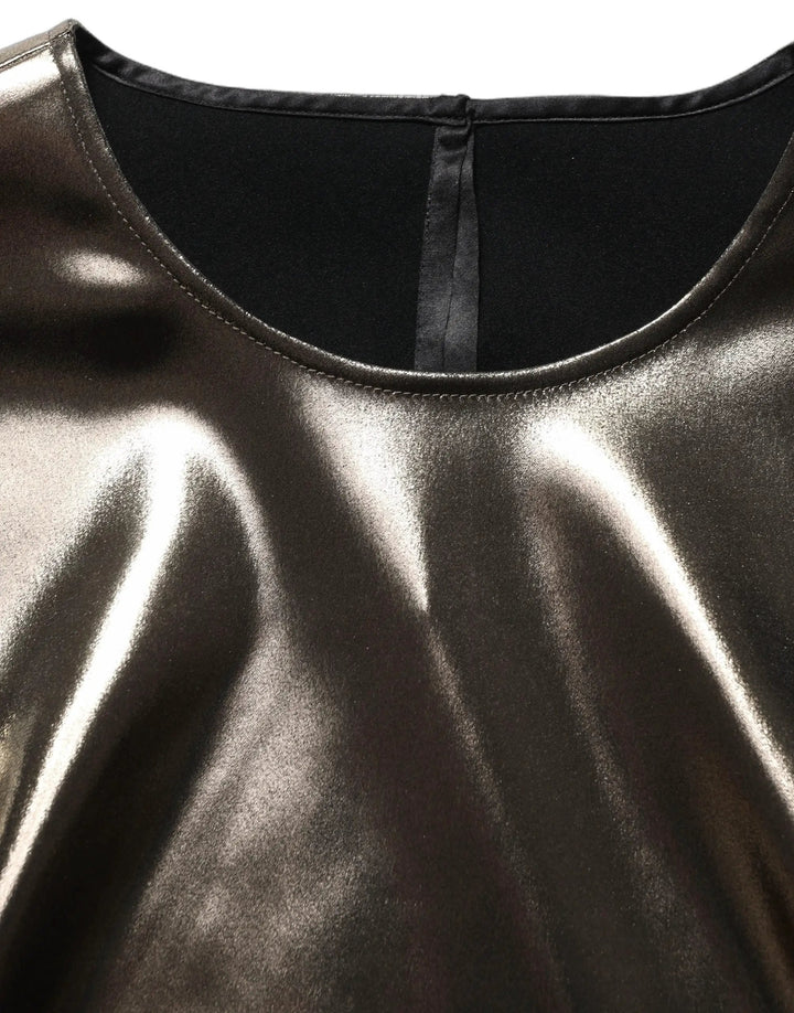 Dolce &amp; Gabbana Sample Sale | Dolce &amp; Gabbana Metallic Bronze Roundneck SleevelessTank Top - | Designer outlet