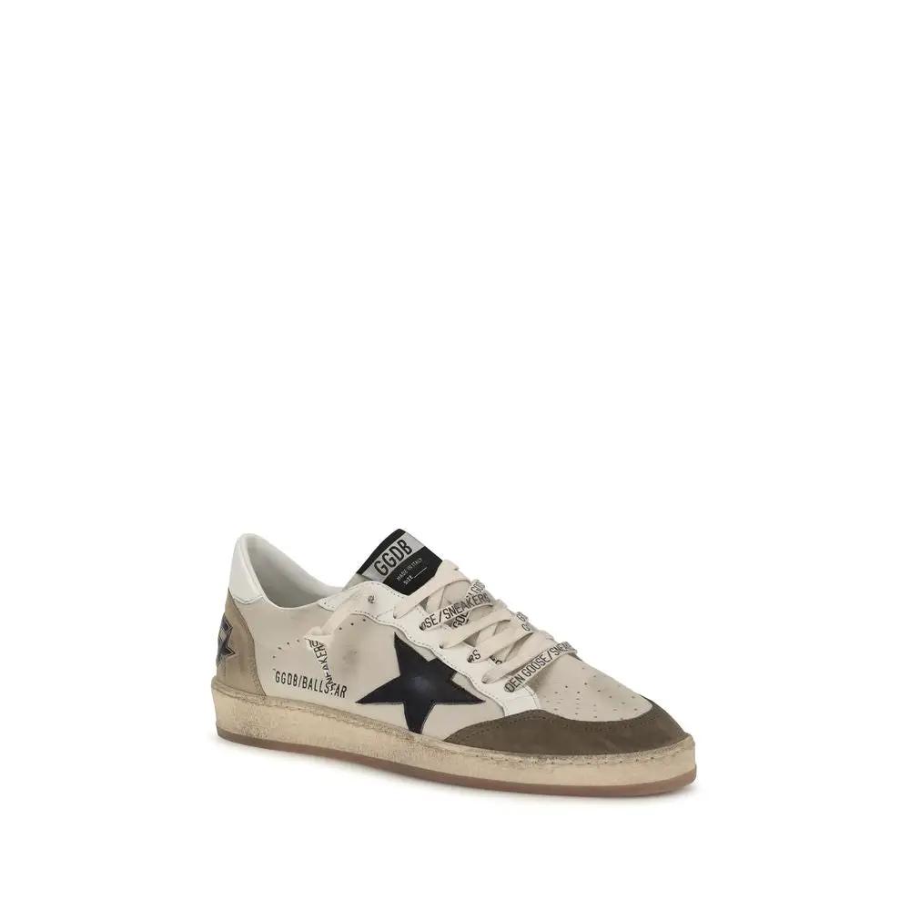 Golden Goose Sample Sale | Golden Goose White Calf Leather Bos Taurus Low Top Sneakers - | Designer outlet