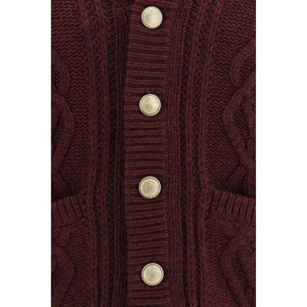 Brunello Cucinelli Sample Sale | Brunello Cucinelli Bordeaux Cashmere Cardigan - | Designer outlet