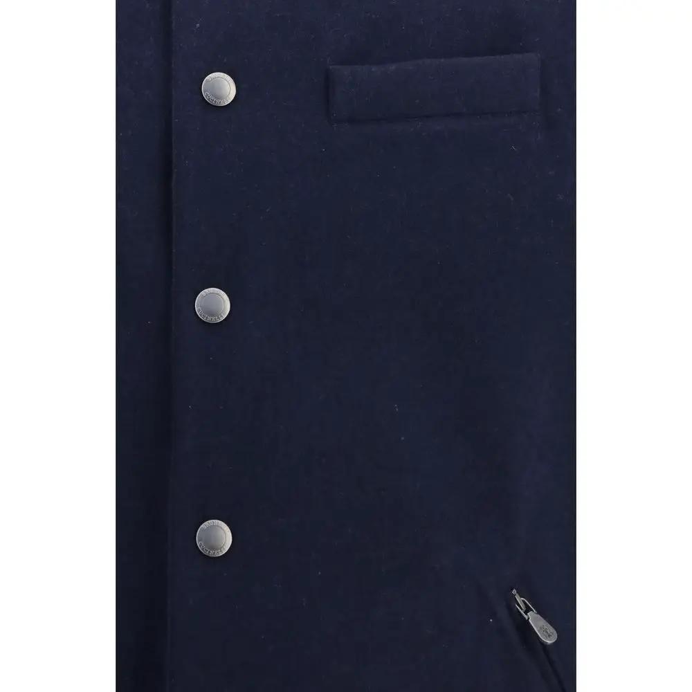 Brunello Cucinelli Sample Sale | Brunello Cucinelli Blue Wool Oves Aries Sleeveless Jacket - | Designer outlet