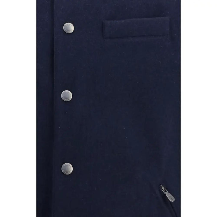 Brunello Cucinelli Sample Sale | Brunello Cucinelli Blue Wool Oves Aries Sleeveless Jacket - | Designer outlet