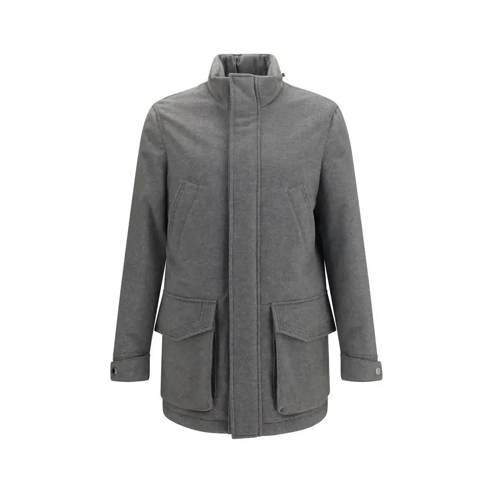 Brunello Cucinelli Sample Sale | Brunello Cucinelli Gray Cashmere Full-Length Jacket - | Designer outlet