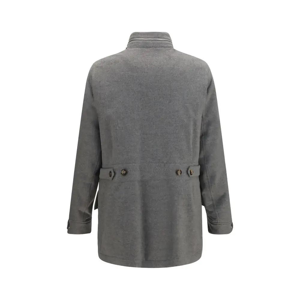Brunello Cucinelli Sample Sale | Brunello Cucinelli Gray Cashmere Full-Length Jacket - | Designer outlet